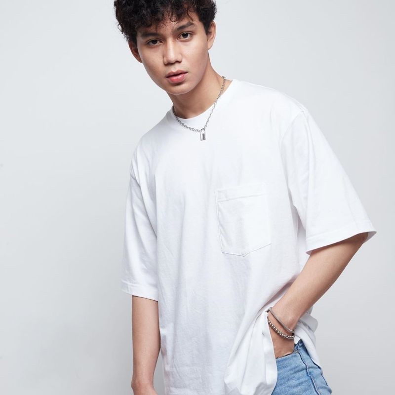 Kaos Oversized Yarn & Spindle White Unisex BEST SELLER YnS Shirt Oversized Putih