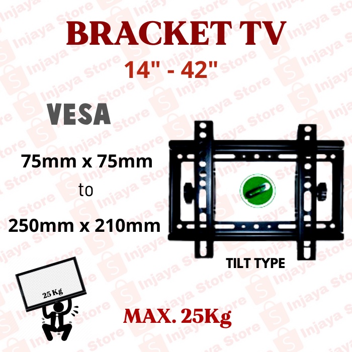 Bracket TV Braket TV 14 inch 19 29 32 inch 40 42 inch TILT Type - C35