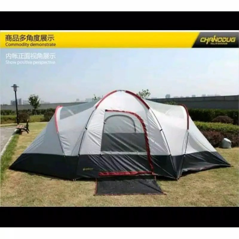 Tenda camping dobel layer alas terpal kapasitas 10 orang dewasa lebih - tenda kemping Outdoor/indor