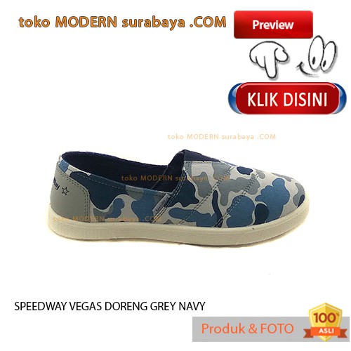 SPEEDWAY VEGAS DORENG GREY NAVY sepatu anak slip on flat casual