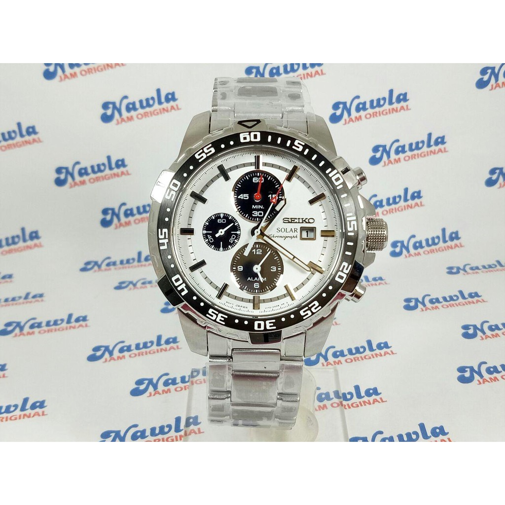 Seiko Solar SSC297P1 Chronograph White Dial - Jam Tangan Pria SSC297