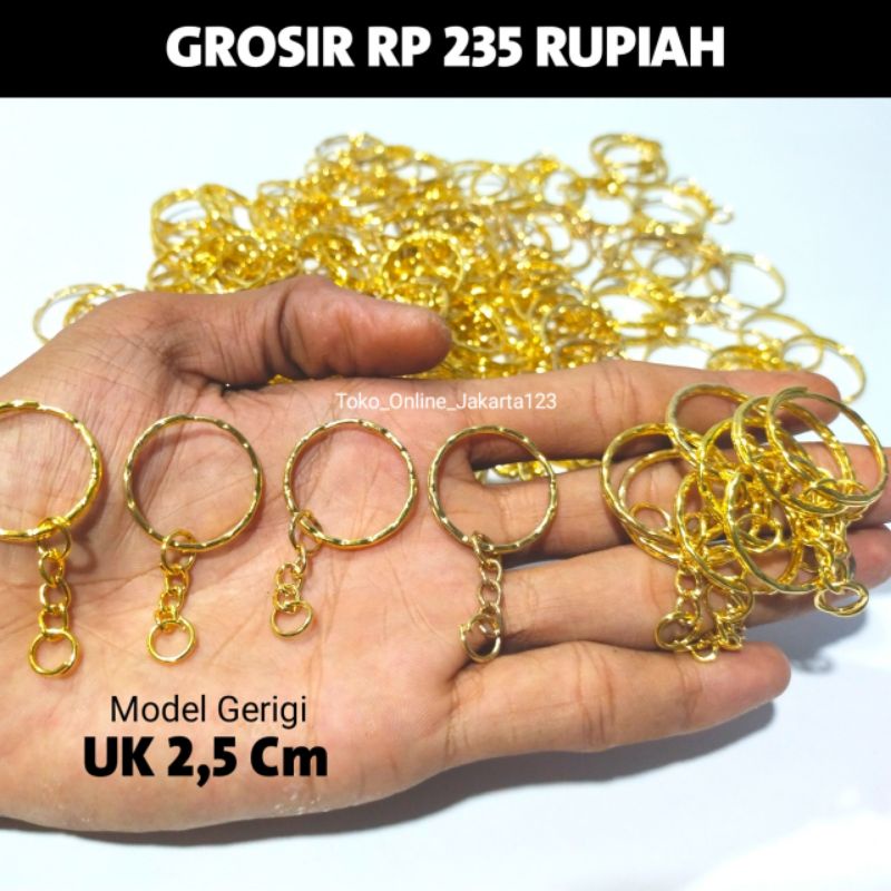 ring gantungan kunci gold Uk 2.5 cm ring ganci warna emas Ring Gantungan kunci sovenir dan aksesoris hewan