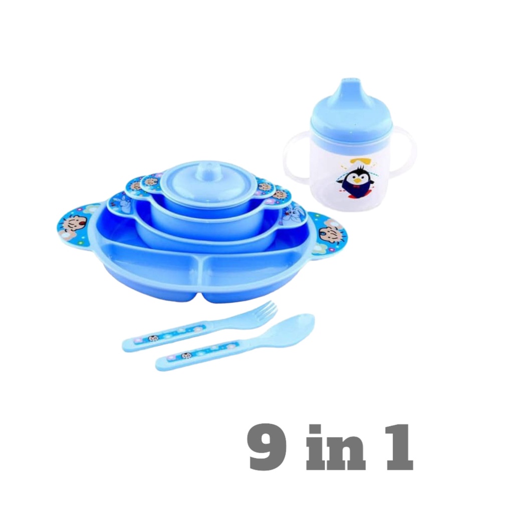 GloryBaby-Lusty Bunny Feeding Set 9 in 1 Perlengkapan Makan Bayi