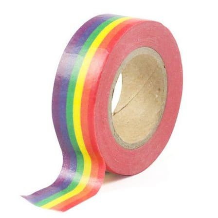 Japanese Washi Tape - Rainbow Vertical Horizontal Lines