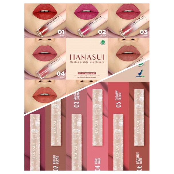 HANASUI MATTEDORABLE LIP CREAM - HANASUI BOBA EDITION LIP CREAM || LIP MATTE / LIPSTIK / LIPGLOSS