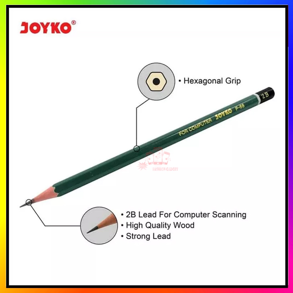 Pensil 2B Joyko P-88 Hijau (12Pcs) / Pensil Komputer / Pensil UN / Pensil Ujian / Pensil Murah