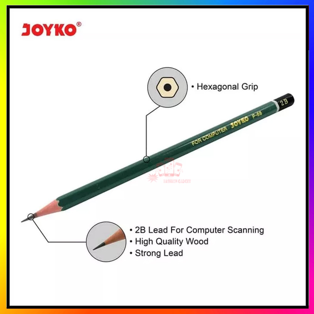 Pensil 2B Joyko P-88 Hijau (12Pcs) / Pensil Komputer / Pensil UN / Pensil Ujian / Pensil Murah