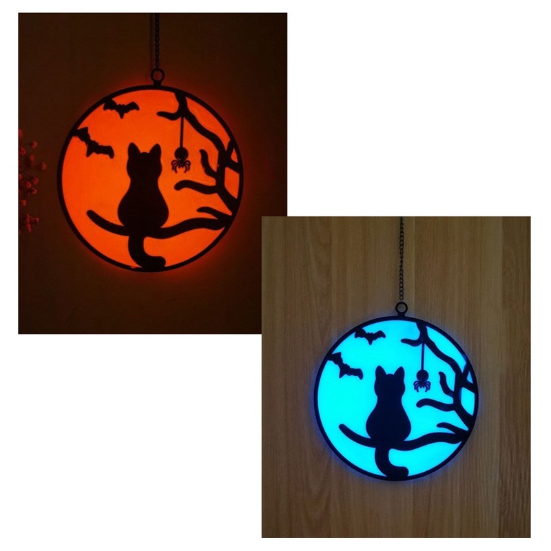 Liontin Kaca Bentuk Laba-Laba Luminous Untuk Latar Belakang Pesta Halloween