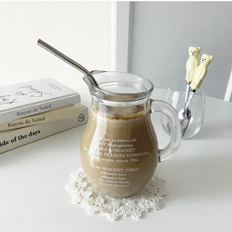 Gelas Kaca | Gelas Kopi Susu | Milk Pot | Glass With Handle | Aesthetic Gelas Ala Korea