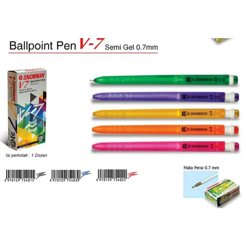 

Bolpen / Pen Bolpoin Snowman - V7