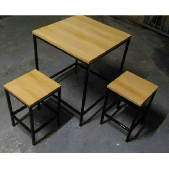 Jual 1 Set 1 Meja 2 Kursi Cafe Minimalis Industrial Meja Makan Simple Meja Dan Kursi 0220