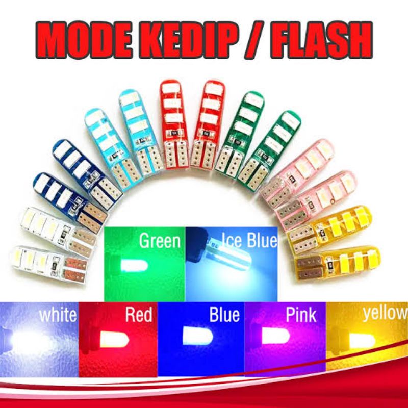 LAMPU KOTA LAMPU SEN JELLY T10 KEDIP FLASH HARGA SEPASANG