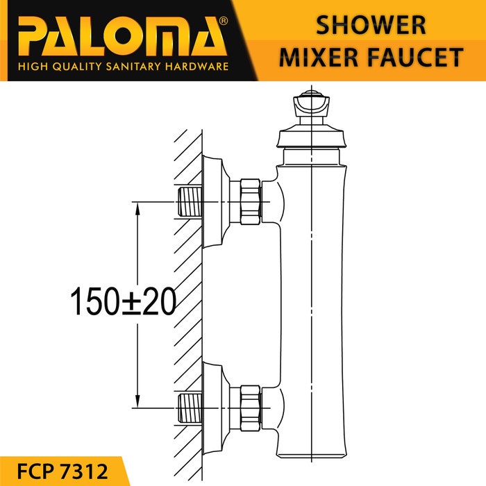 Faucet PALOMA FCP 7312 Keran Kran Air Panas Dingin Shower Mandi