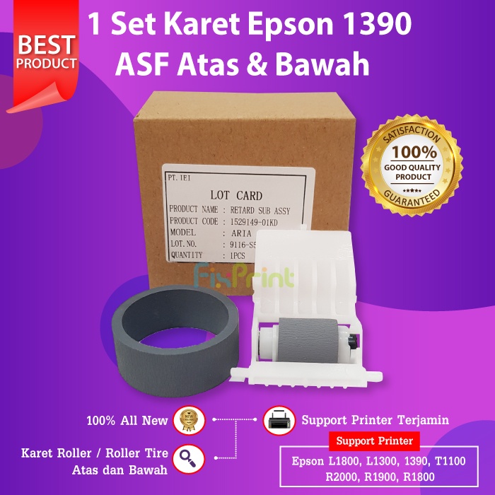 Karet Roller Epson L1800 L1300 1390 SP1390 T1100 R2000 R1900 R1800 Atas + Bawah