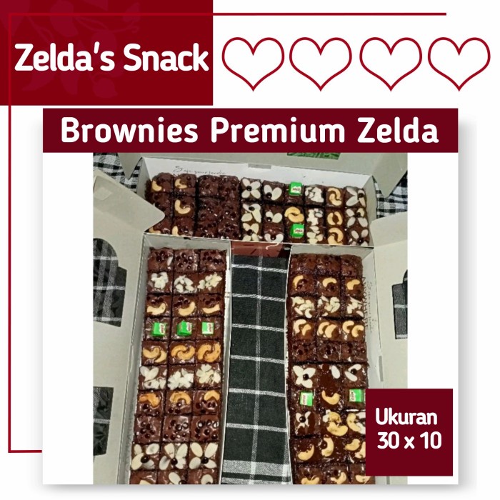 

Brownies Panggang Zelda Snack brownis uk 30 x 10 Mix 3 Toping