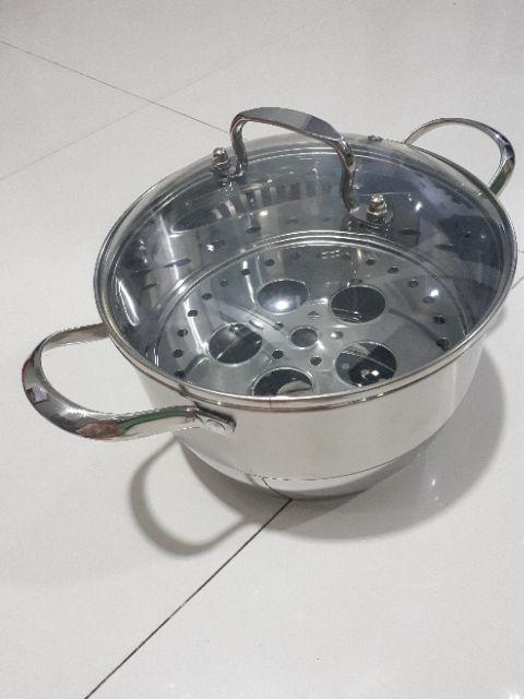 Panci Kukus Stainless Double Bottom Fenvo Steamer 24cm 00313.00019