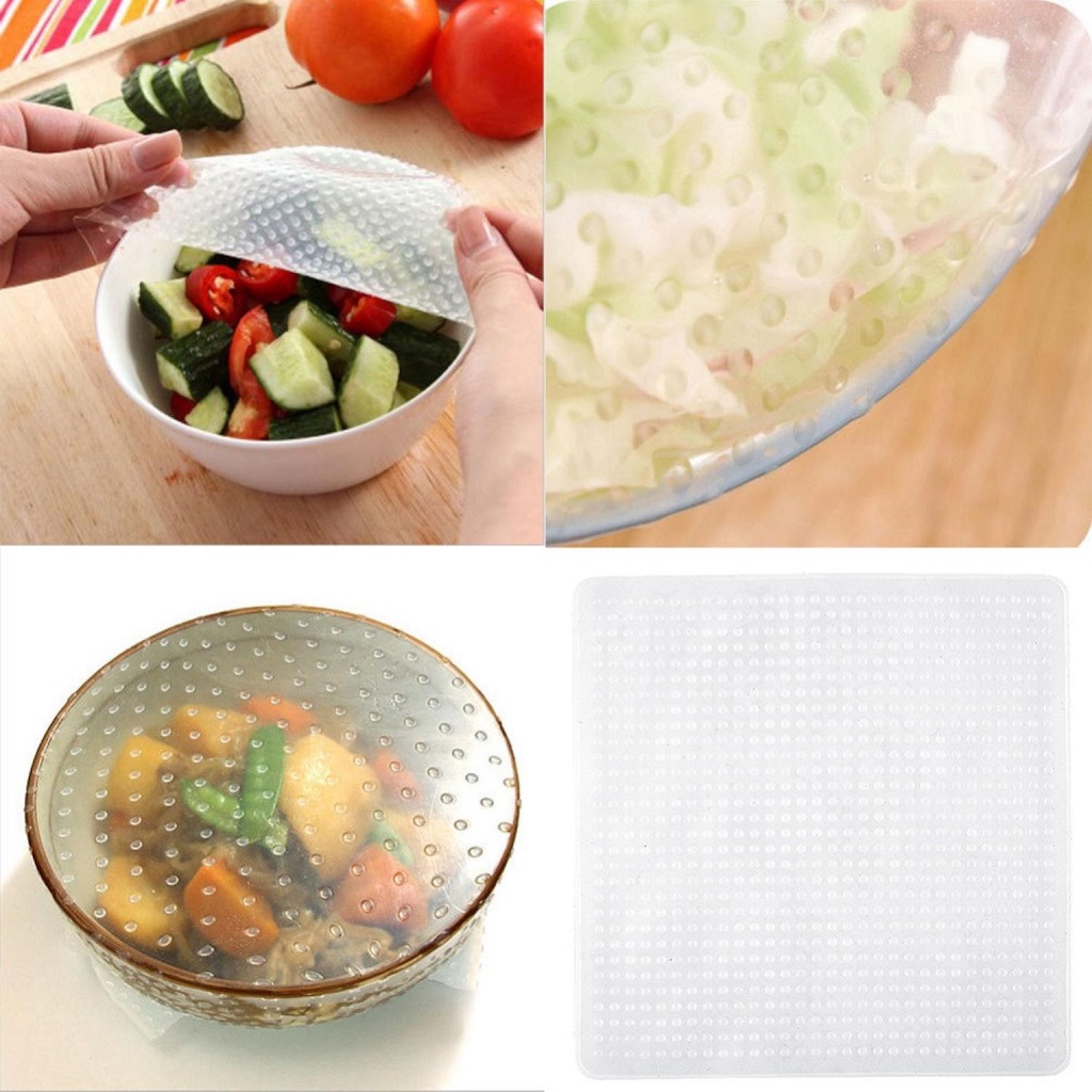 Penutup Makanan Silikon Paket Pelindung Piring Silicone Stretch Fresh Food Cover Tutup Mangkok