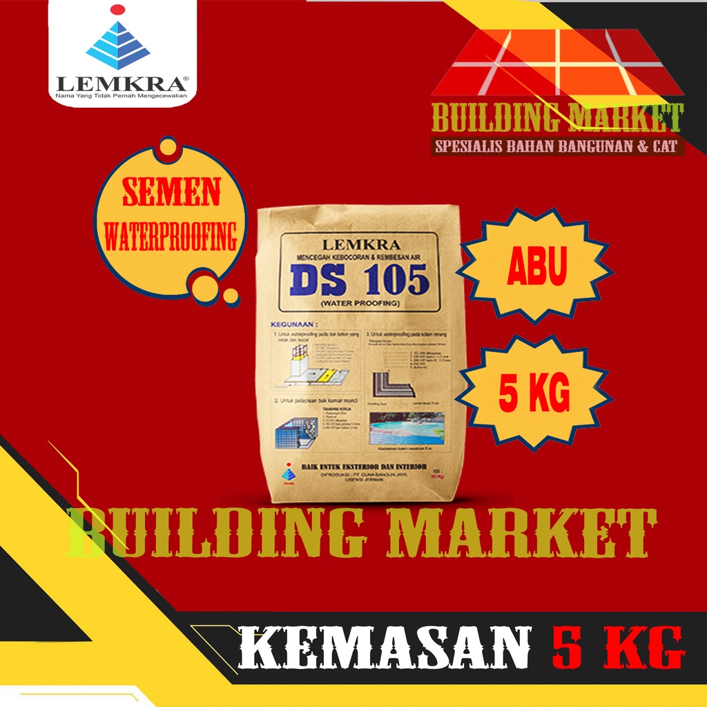 SEMEN PELAPIS ANTI BOCOR WATERPROOFING LEMKRA SEMEN LEMKRA DS 105 5 KG