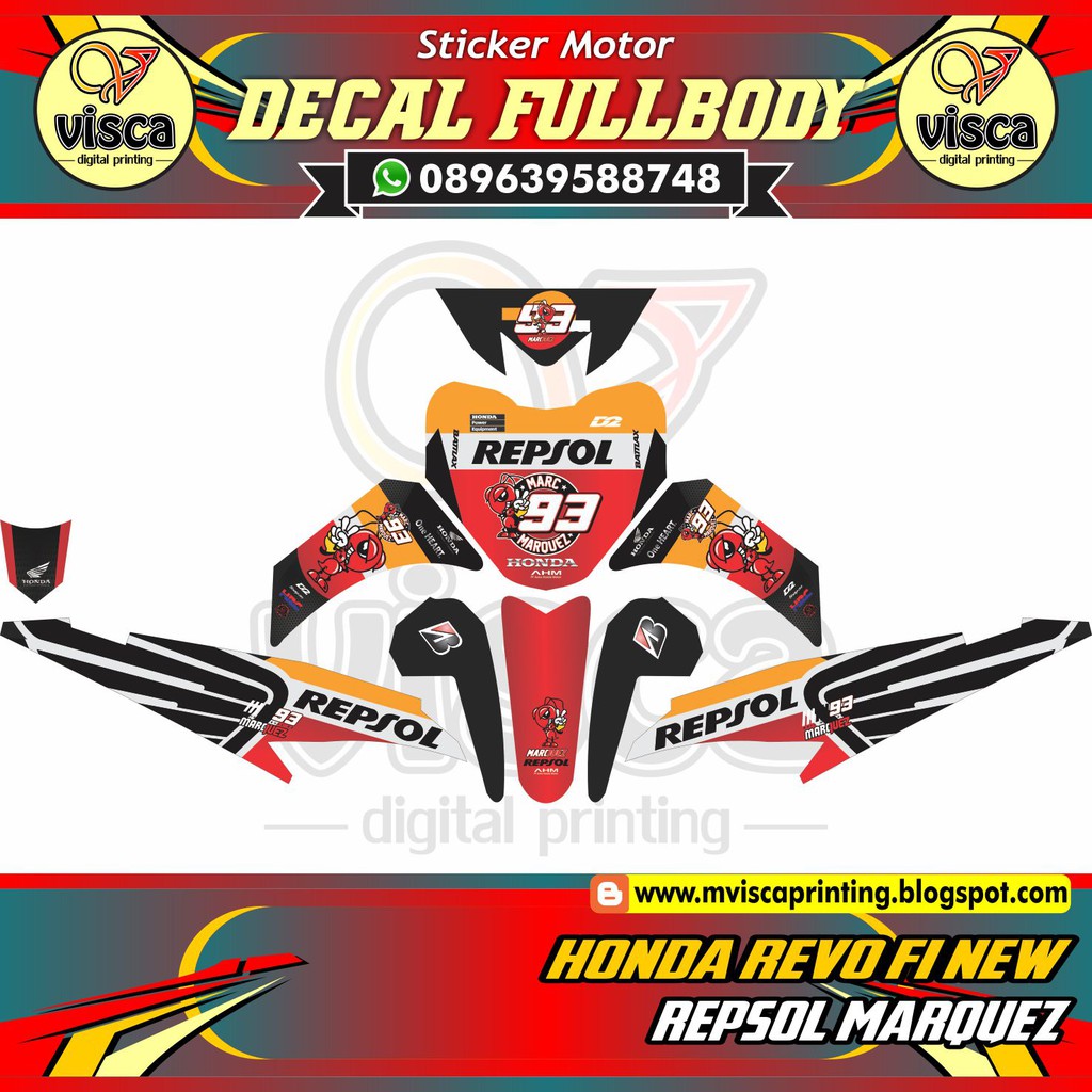 Stiker Motor Revo Decal Revo Striping Motor Revo Fit Repsol