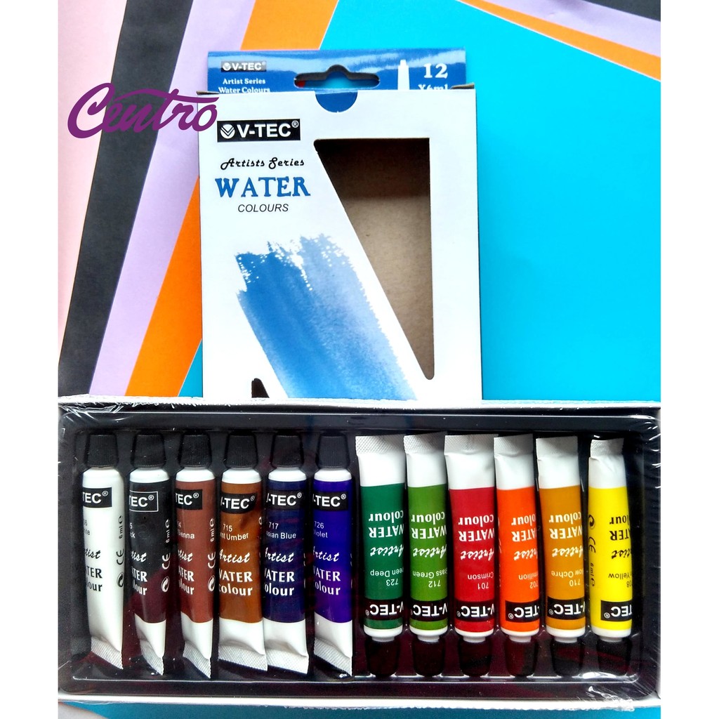 

V TEC WATER COLOURS/ CAT AIR 12 WARNA 6 ML