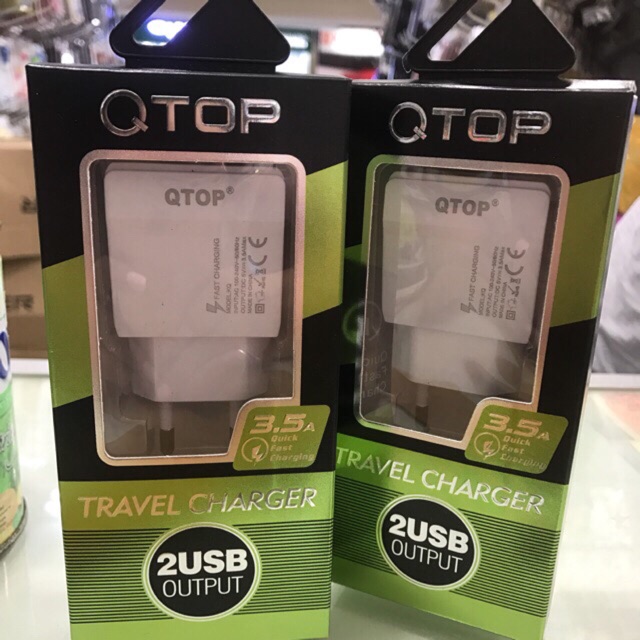 Batok charger Qtop 2Output 3.5A quick Fast charging