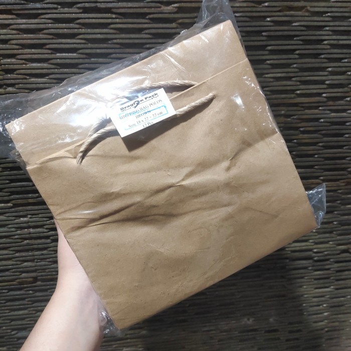 

✨ BISA COD ✨ Shopping Bag 18 x 22 x 22 cm - Paper Bag / Kantong Kertas isi 12 pcs