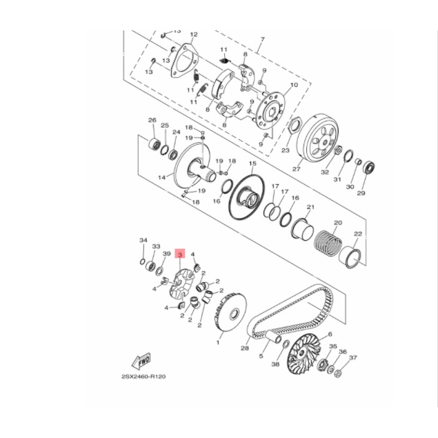 cam tutup roller soul gt fino xride x ride 125 free go freego fazzio original ygp 2PH-E7623-00