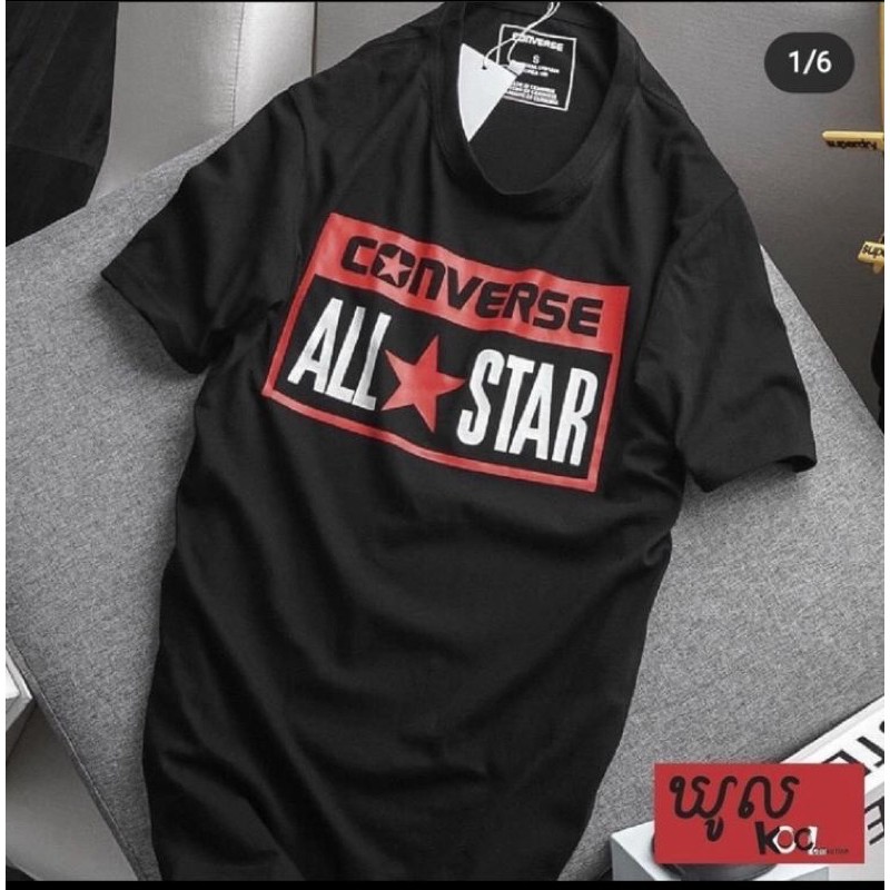 BAJU KAOS TSHIRT PRIA WANITA FASHION BRANDED DISTRO SPORT CONVERSE ALL STAR LOGO SABLON