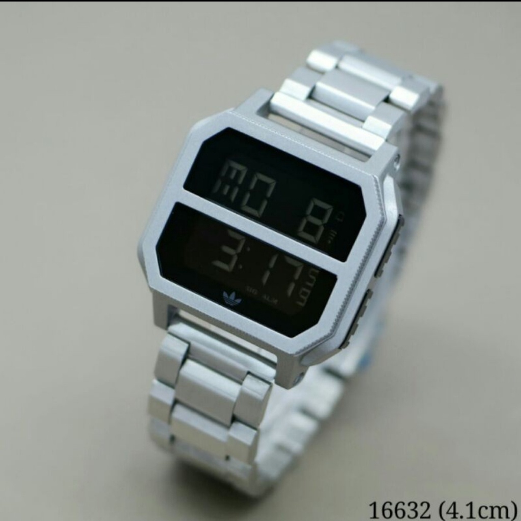 ( COD ) Jam Tangan Wanita Adidas Digital  Rantai Tanggal Free Baterai Box