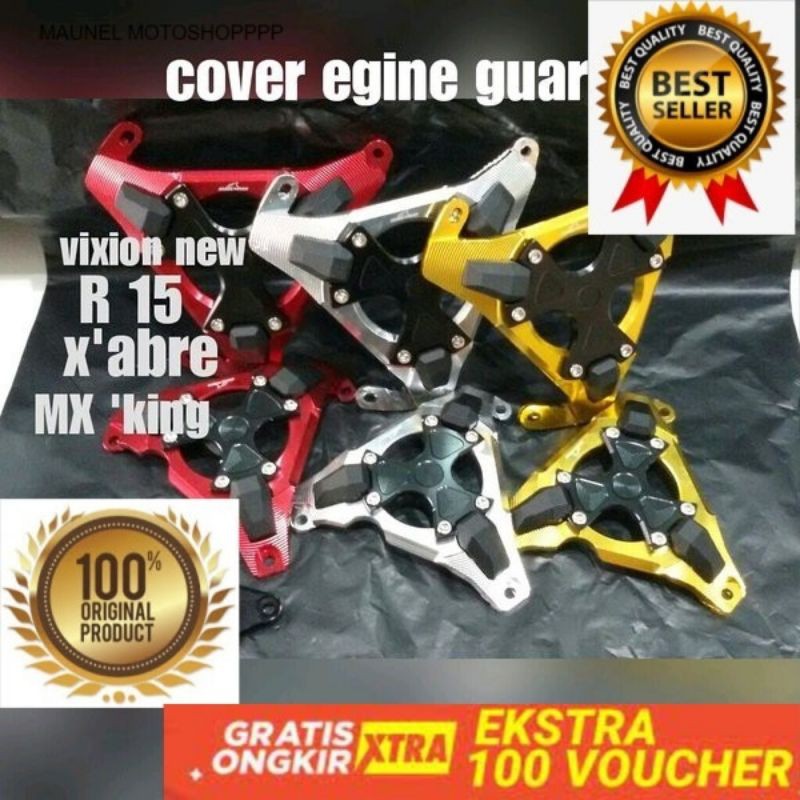 cover blok mesin vixion r15 mxking xabre tutup blom mesin r15 vixion bahan full CNC-rm