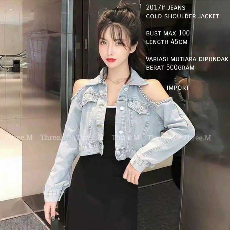 Biru 2017 Jeans jaket denim import Baju cewek Korea style Kekinian Jaket Keren Fashionable trend