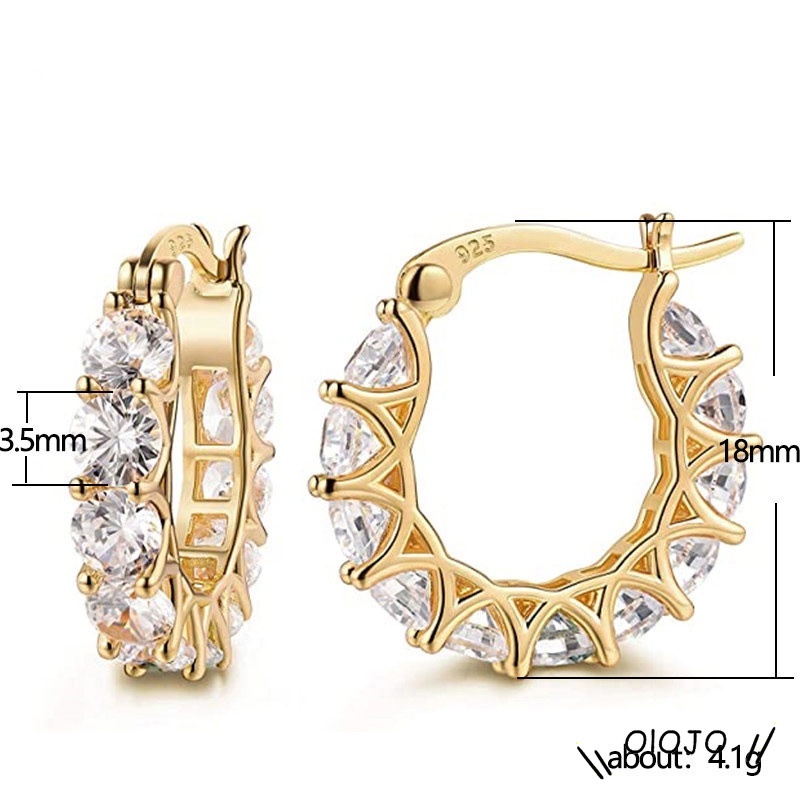 Kualitas Cubic Zirconia Wanita Anting Hoop Bergaya Gadis Aksesoris Pesta Harian Dpt Dipakai Fashion Perhiasan - ol