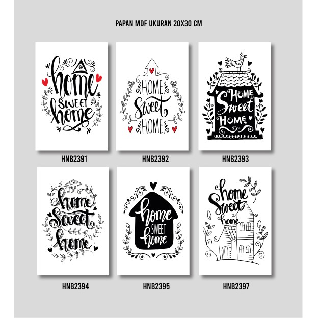 Hiasan Dinding Poster MDF Home Sweet Home 20x30 cm Wall Decor Dekorasi Rumah,