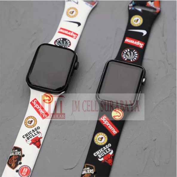 Tali Jam Strap Apple Watch 44mm 42mm 40mm 38mm - Motif Basket