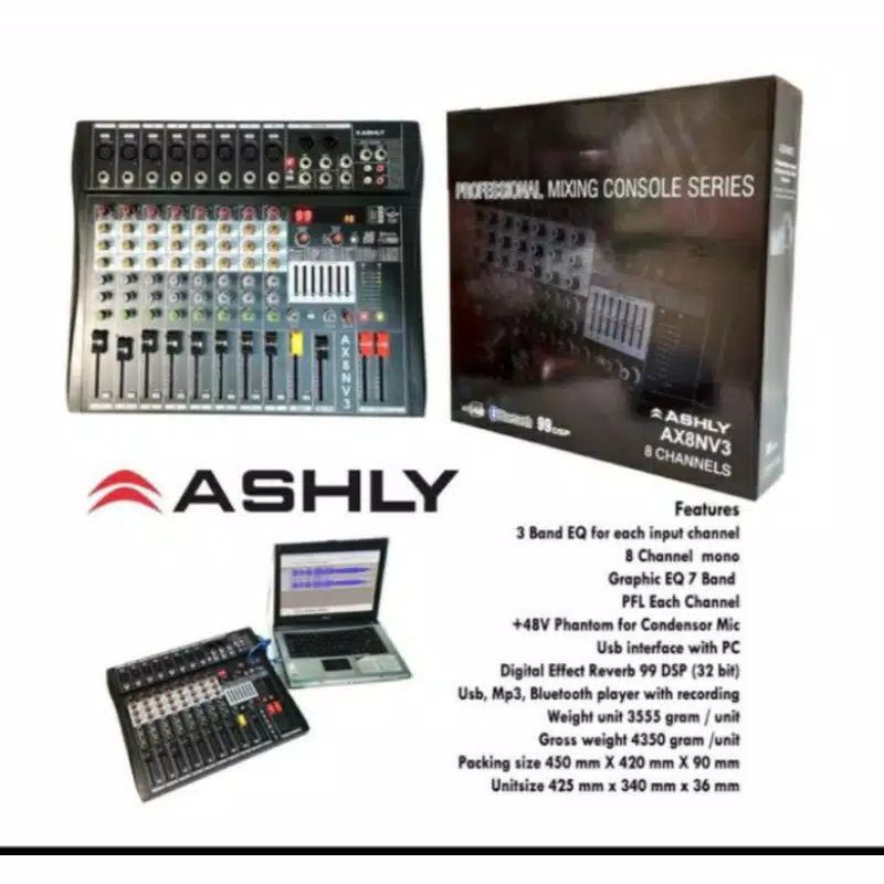 Mixer Audio Ashly AX8N V3 8Channel