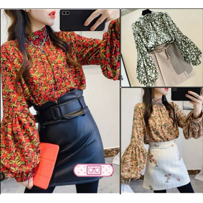 BLOUSE TANGAN BALON IMPORT