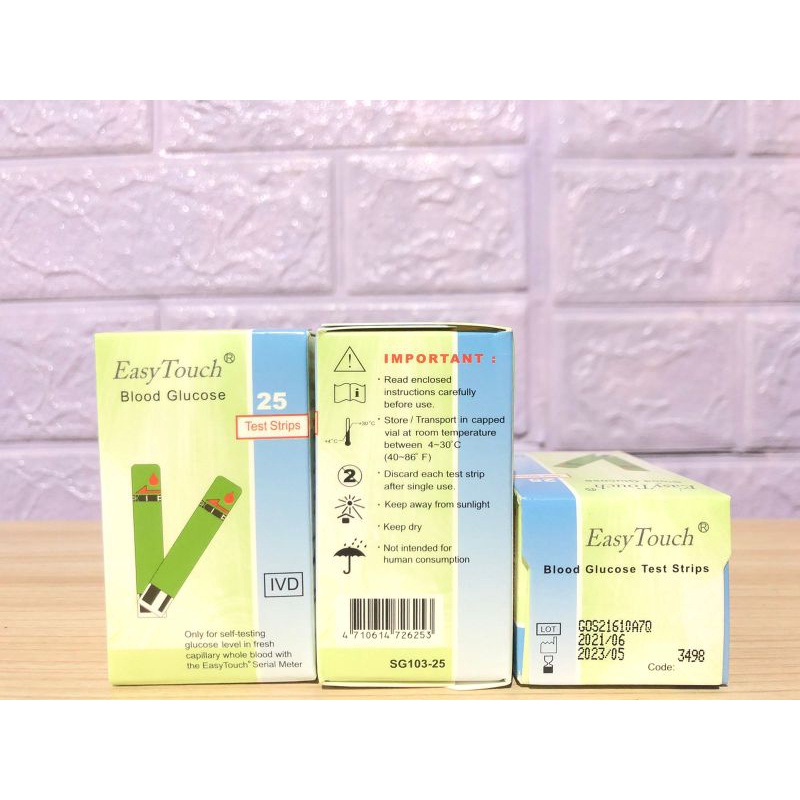 Original Easytouch Glucose / Easy Touch Glucosa / Tes Gula Darah easy touch gula darah 25 strip Exp