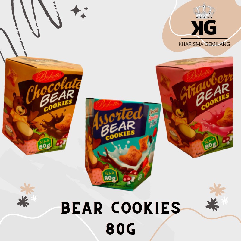 

BISKITOP - Bear Cookies 80Gr Biskuit bentuk boneka renyah dan enak Grosir dan Ecerean