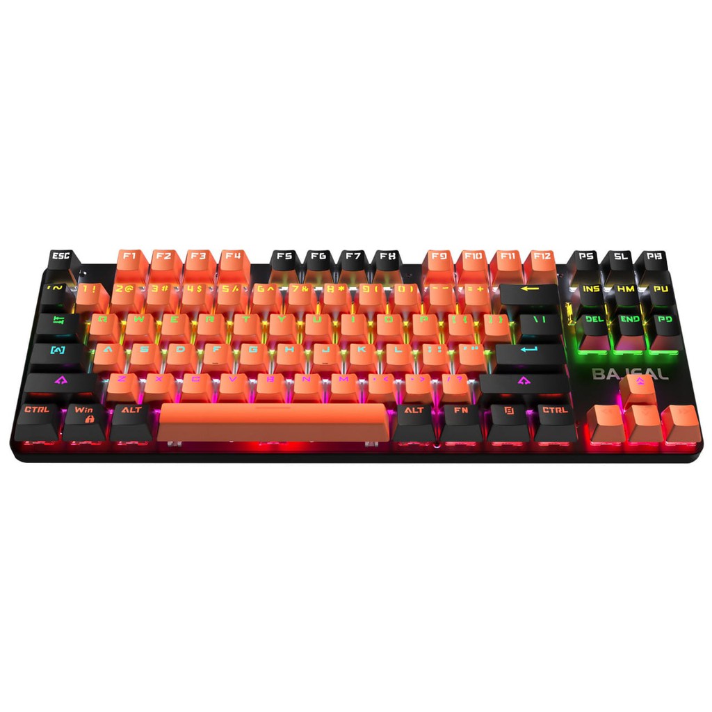 BAJEAL K100 Mechanical Keyboard 87 Keys TKL - Rainbow LED (Hotswap)