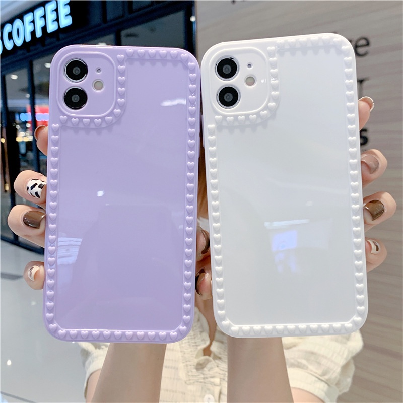 Case Renda Bentuk Hati Warna Pink Abu-Abu Hijau Putih Ungu Untuk Huawei P20 Pro 30 Pro 30 Lite 40 Pro