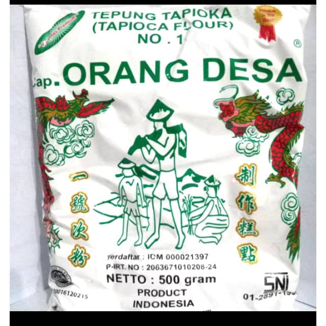 

Tepung Tapioka Cap Orang Desa/Tepung Sagu Tani Cap orang desa Bumi Kencana 500 gram