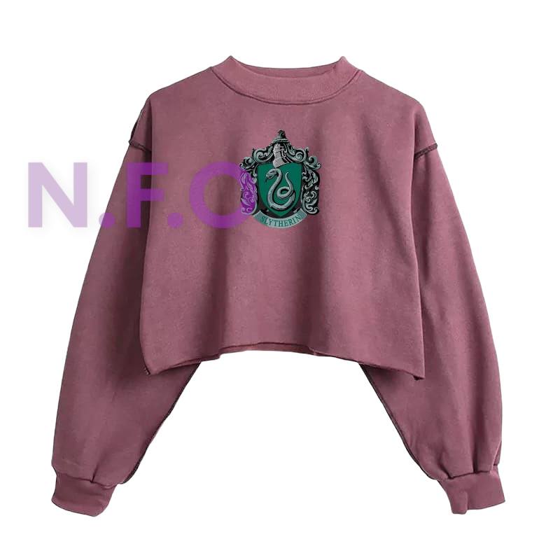 SLYTHERIN LOGO HARRY POTTER CROPE SWEATER BAHAN FLEECE (V1)