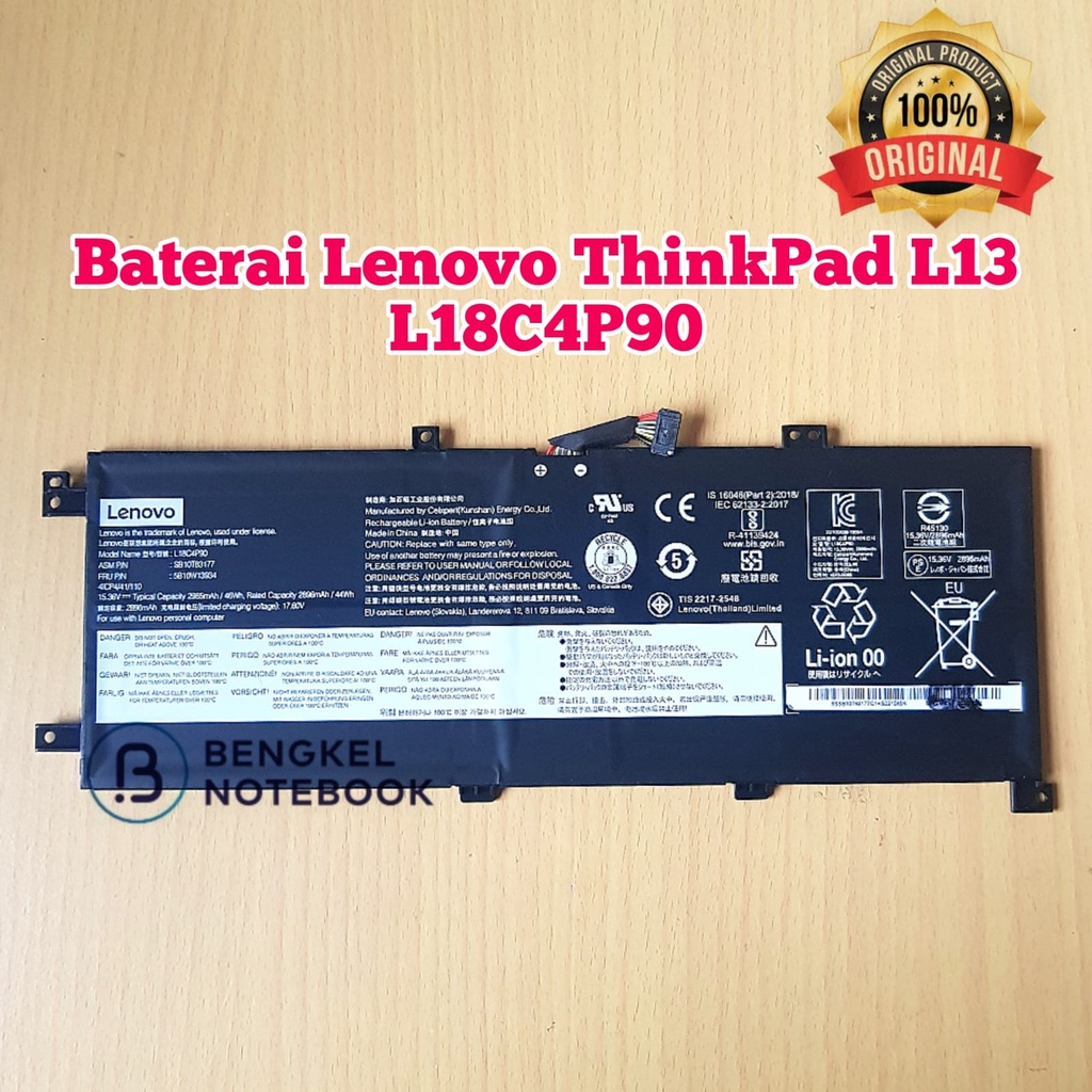 Baterai Lenovo ThinkPad L13 Yoga 20R5 20R6 20R6S00800 L18M4P90 L18D4P90 L18C4P90 5B10W13934 SB10T83177 SB10T83120 SB10T83119 SB10T83121 SB10T83176 SB10T83178