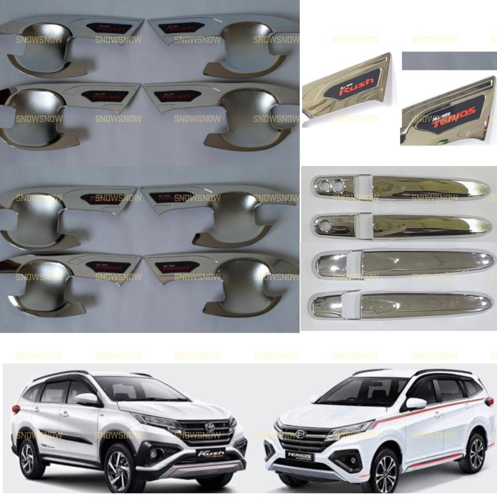 Paket Outer Handle Cover All New Rush Terios 2018 2022 2023 GR SPORT Platinum Hitam Chrome