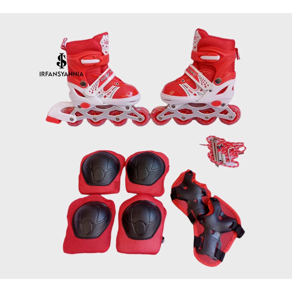 Sepatu rodaPOWER PASSION inline skate set deker pengaman bisa model bajaj dan model mobil