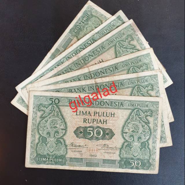 UANG KUNO 50 RUPIAH BUDAYA 1952 VF