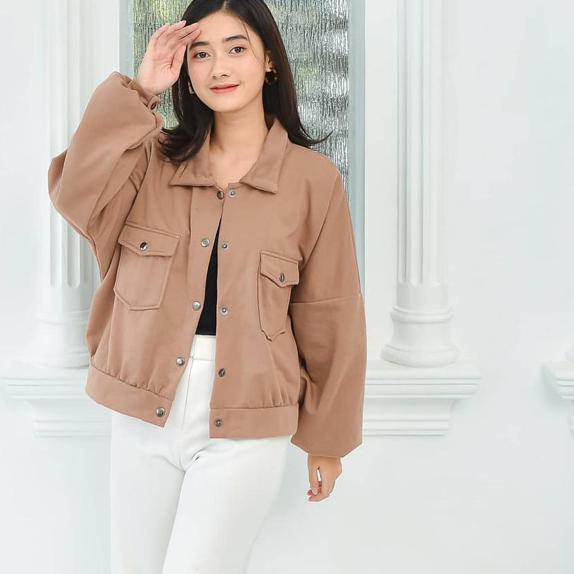 ➫ OLIN BUTTON JAKET / jaket wanita terbaru / jaket polos kekinian / ✽