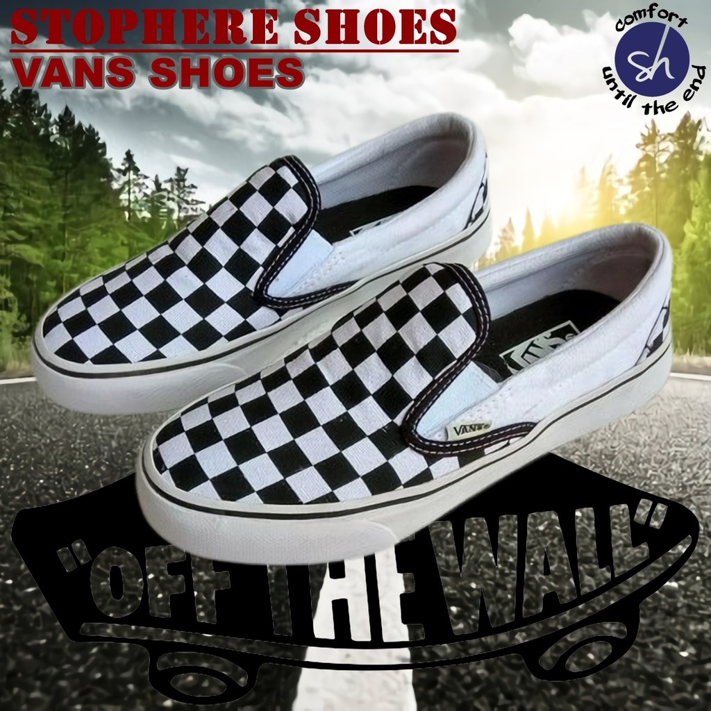 converse checkerboard slip on