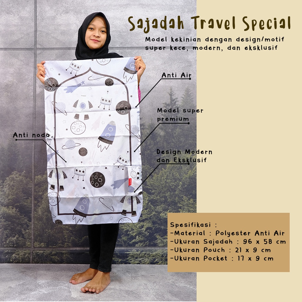 Sajadah Waterproof Anak Anak Motif Travelling Anti Corona Digital Desain Custom