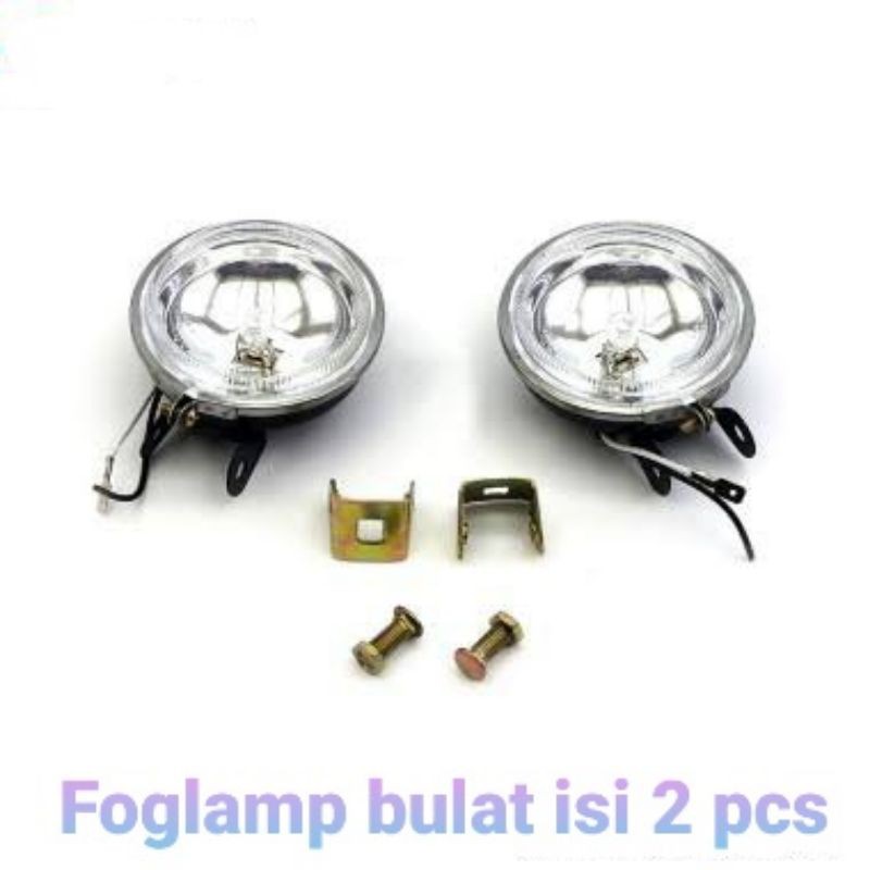 LAMPU SOROT FOG LAMP HALOGEN BULAT ISI 2PCS